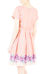 Embracing Rose Grace Flare Dress with Sleeves - Crepe Pink