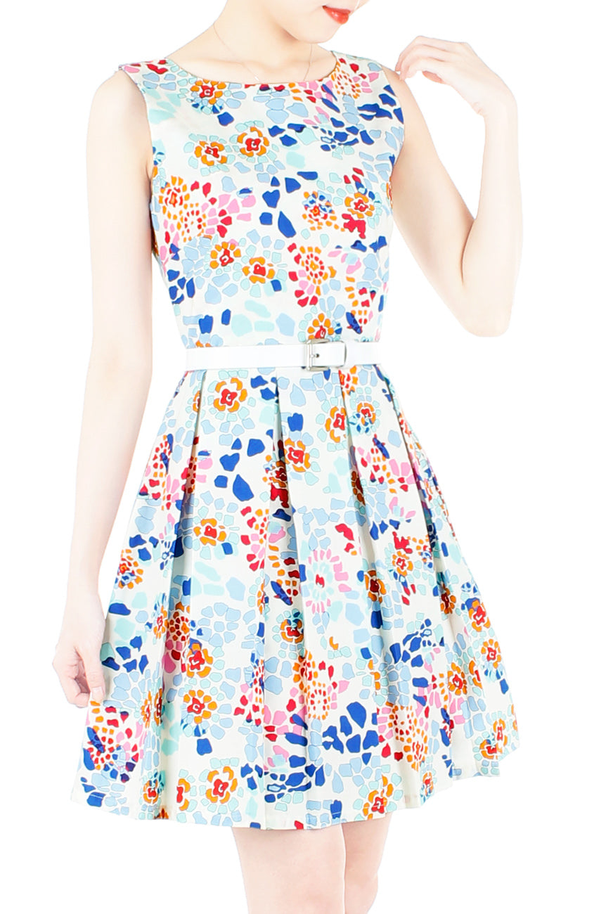 Enchanted Ice Flakes Flare Dress – Deep Blue