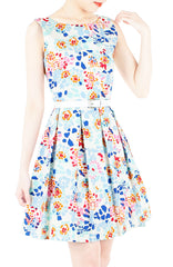 Enchanted Ice Flakes Flare Dress – Deep Blue