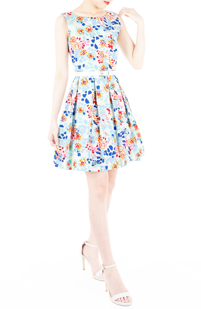 Enchanted Ice Flakes Flare Dress – Deep Blue