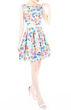 Enchanted Ice Flakes Flare Dress – Deep Blue
