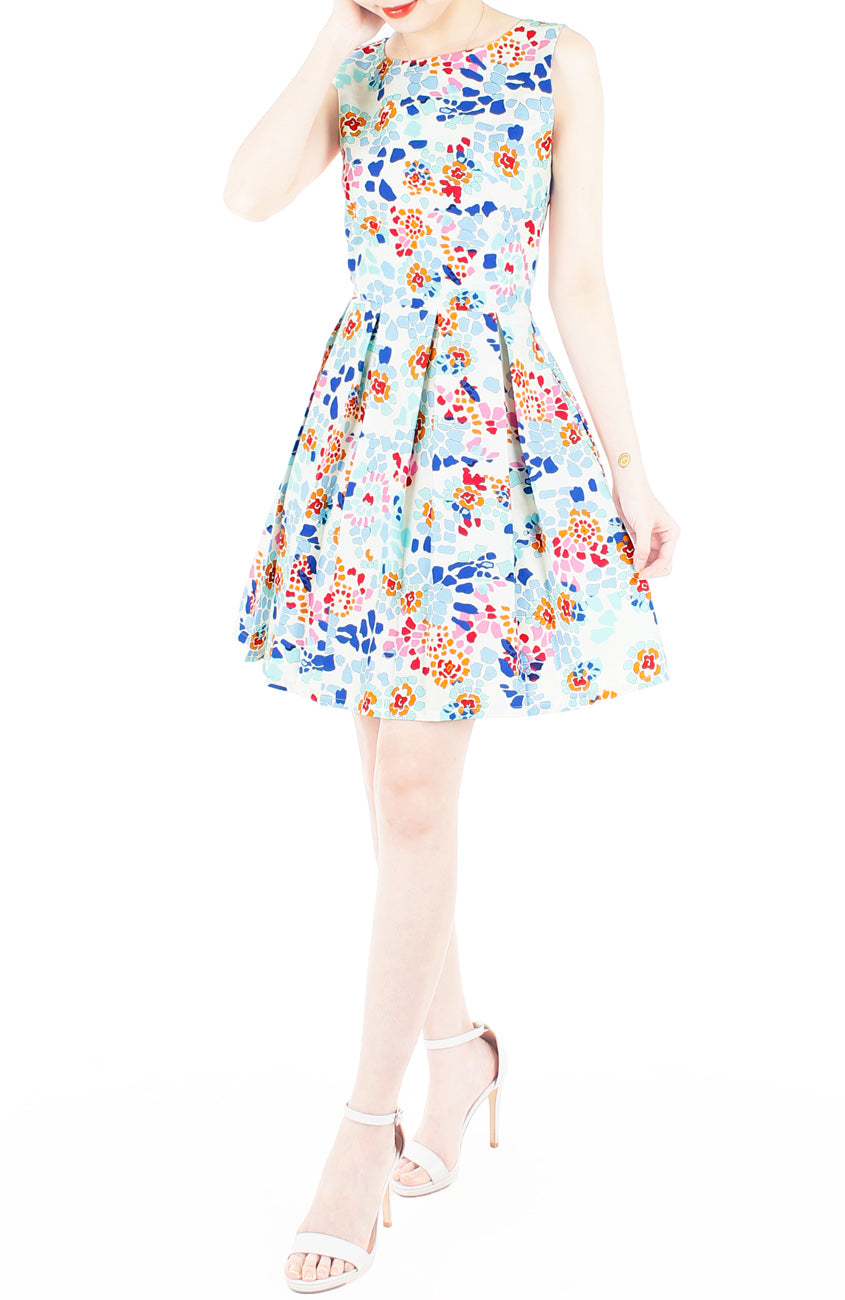 Enchanted Ice Flakes Flare Dress – Deep Blue