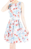 Enchanted Ice Flakes Flare Dress - Ice Blue