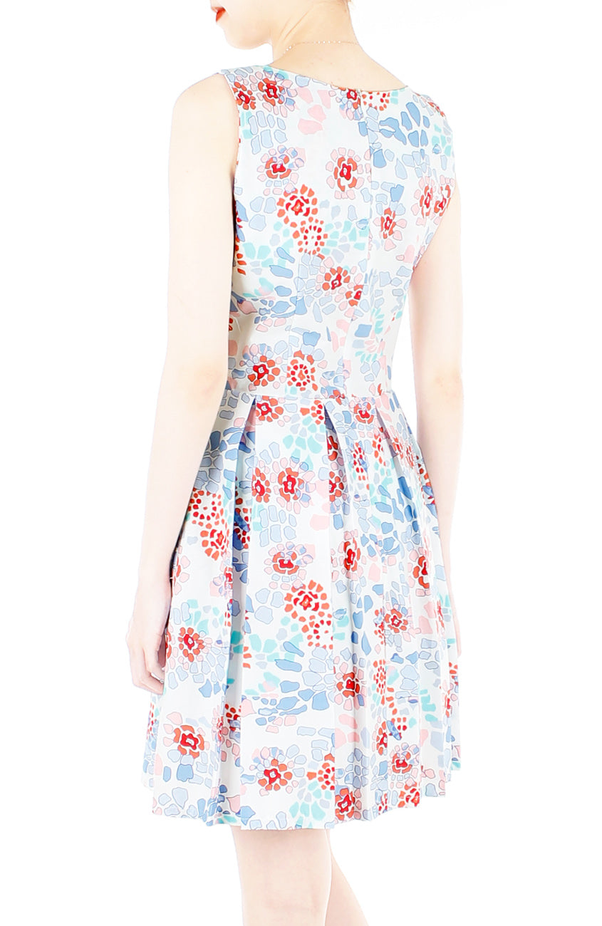 Enchanted Ice Flakes Flare Dress - Ice Blue