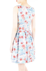 Enchanted Ice Flakes Flare Dress - Ice Blue