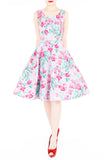 Enchanting Blooms Flare Midi Dress - Pink
