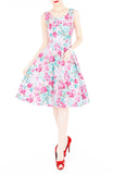 Enchanting Blooms Flare Midi Dress - Pink