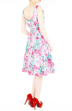Enchanting Blooms Flare Midi Dress - Pink