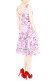 Enchanting Blooms Flare Midi Dress - Purple