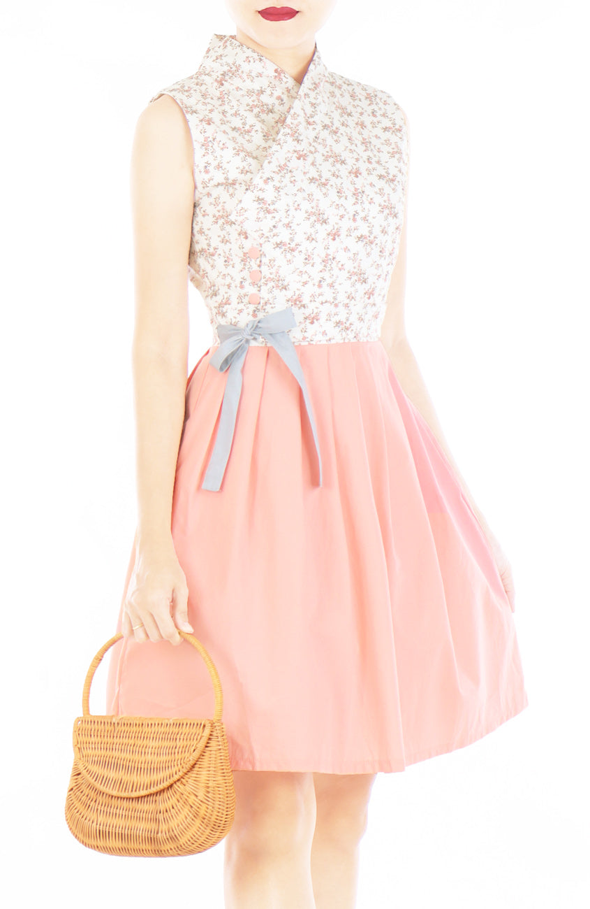 Endearing Peach Camellia Hanbok