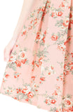 English Rose High-Tea Flare Dress with Short Sleeves - Blush Pink