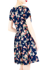 English Rose High Tea Flare Dress with Short Sleeves