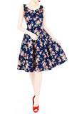 English Rose High Tea Flare Midi Dress