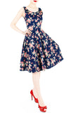 English Rose High Tea Flare Midi Dress