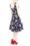 English Rose High Tea Flare Midi Dress