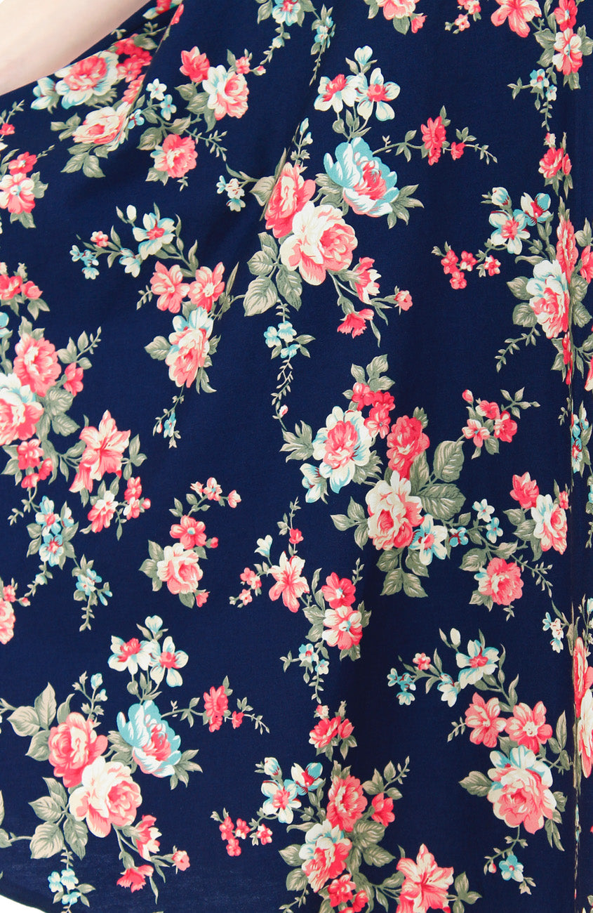 English Rose High Tea Flare Midi Dress
