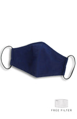 Essential Pure Cotton Face Mask in Midnight Blue