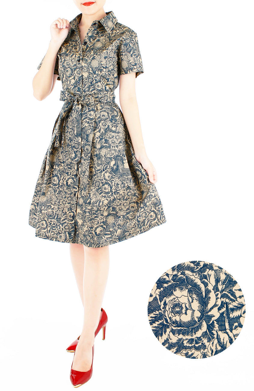 European Antique Estate Emma Two-way Shirtdress