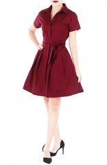 Everlasting Anna Shirtdress in Wine Red