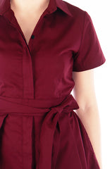 Everlasting Anna Shirtdress in Wine Red