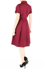 Everlasting Emma Two-way Shirtdress in Wine Red