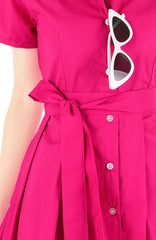 Everlasting Emma Two-way Shirtdress - Hot Pink
