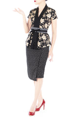 Exotic Gold Orchid Mei Kebaya with Obi Belt