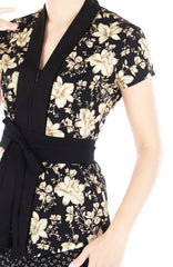 Exotic Gold Orchid Mei Kebaya with Obi Belt