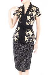 Exotic Gold Orchid Mei Kebaya with Obi Belt