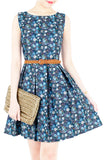 Eywa’s Pandora Garden Flare Dress - Blue
