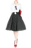 Fabulous Polka 50s Flare Skirt - Black