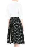 Fabulous Polka 50s Flare Skirt - Black