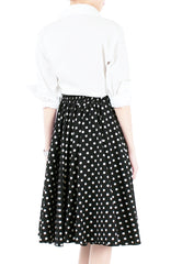 Fabulous Polka 50s Flare Skirt - Black
