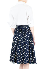 Fabulous Polka 50s Flare Skirt - Midnight Blue