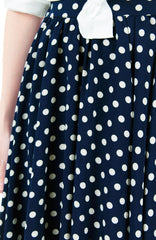 Fabulous Polka 50s Flare Skirt - Midnight Blue