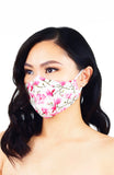 Falling Cherry Blossoms Pure Cotton Face Mask - White