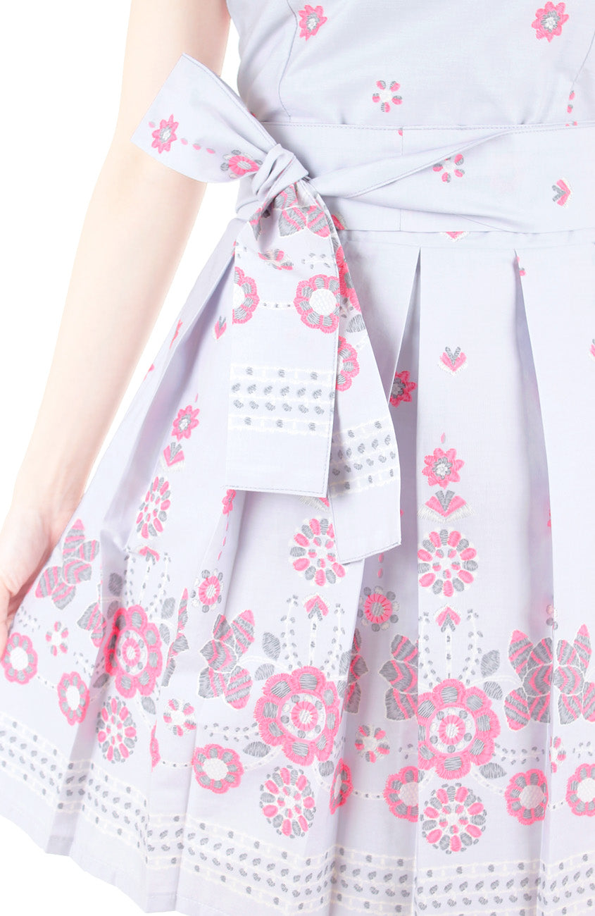 Falling Mandala Petals Two-Way Flare Dress - Lilac