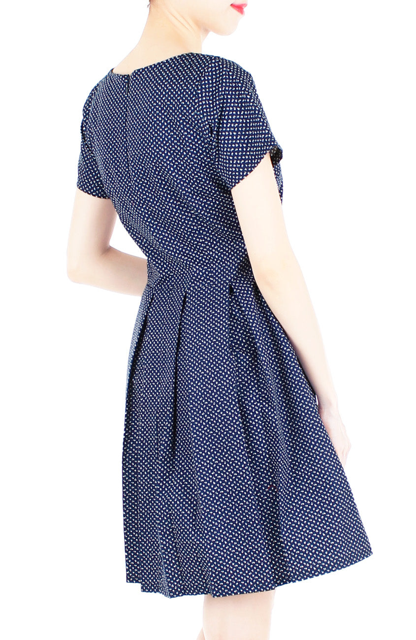 Famously Feminine Ferns Flare Dress with Short Sleeves