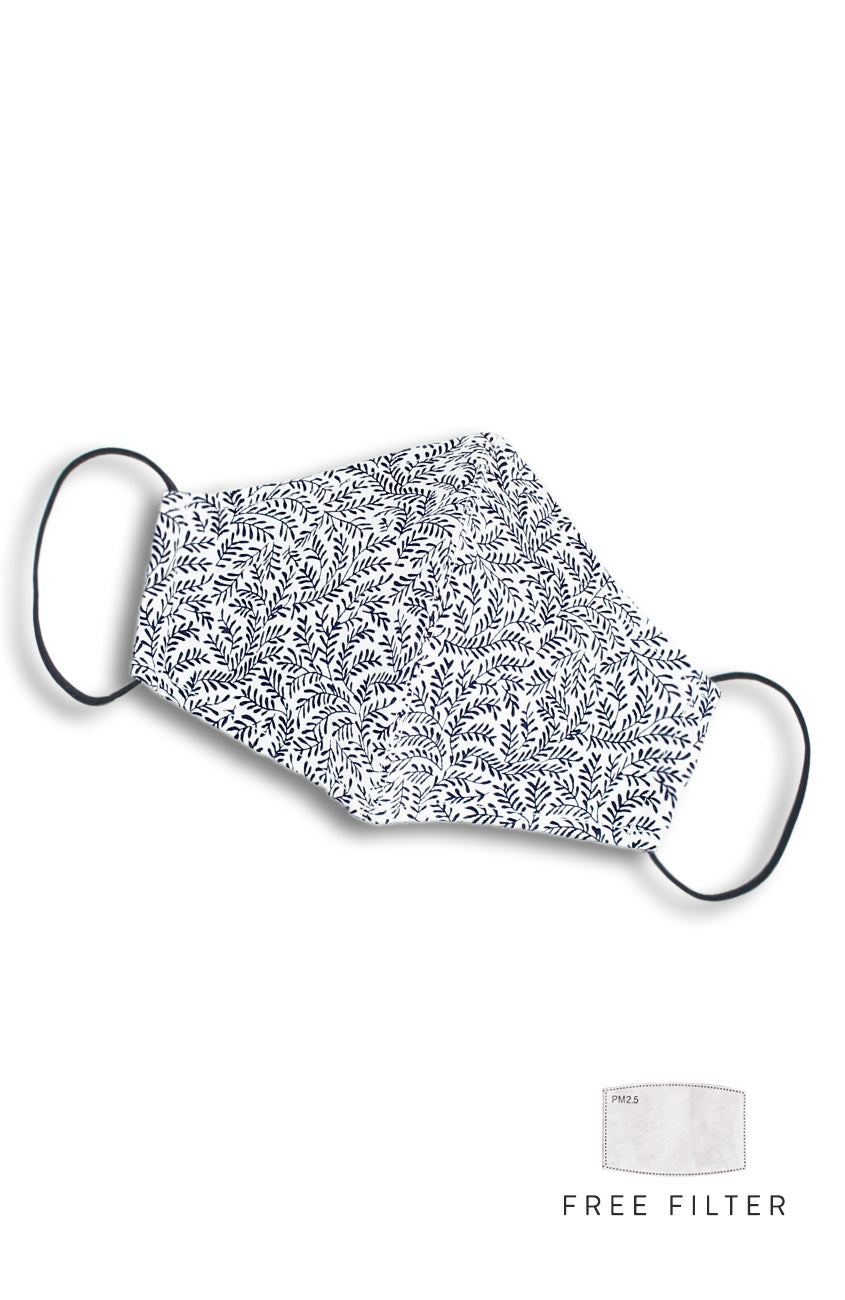 Fanciful Foliage Pure Cotton Face Mask