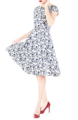 First-class Florals Flare Tea Dress