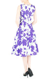 Fleur Freesia Flare Midi Dress - Purple