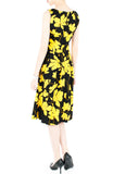 Fleur Freesia Flare Midi Dress - Yellow