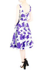 Fleur Freesia Flare Midi Dress - Purple