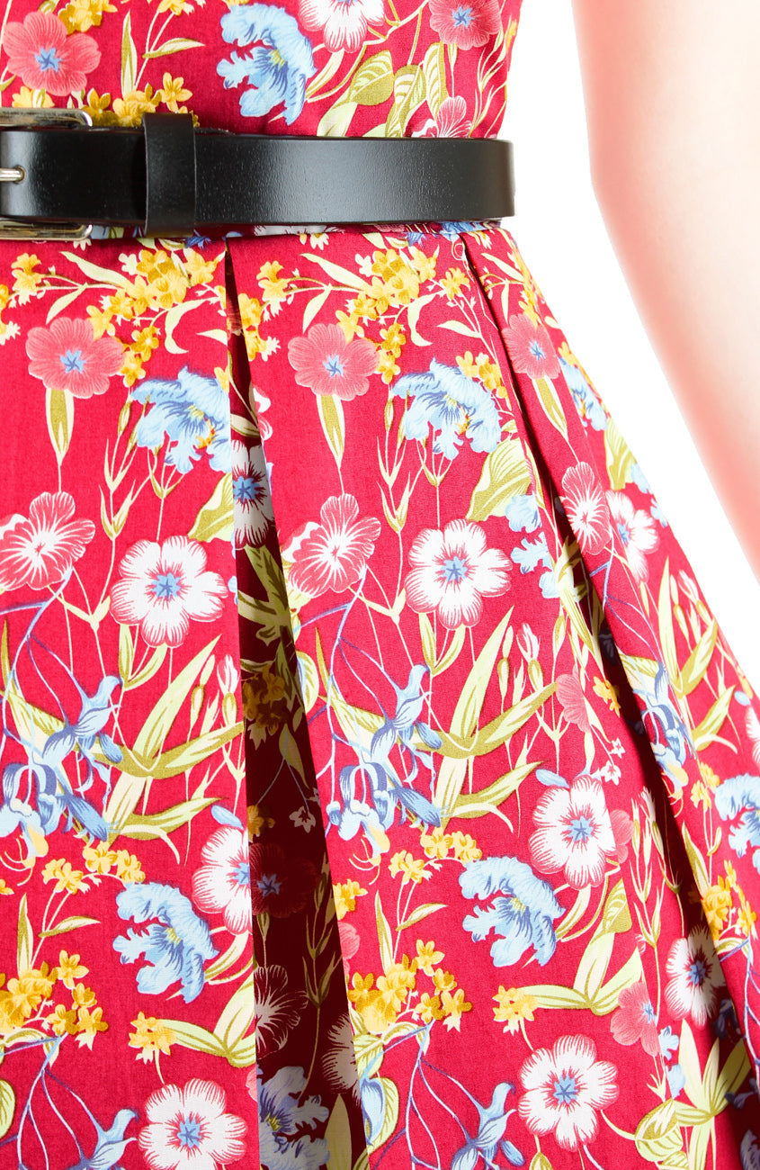 Flourishing Florals Flare Dress with Short Sleeves