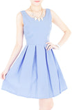 Forever Fanciful Flare Dress with Bow Back - Lavender Blue