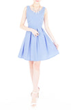 Forever Fanciful Flare Dress with Bow Back - Lavender Blue