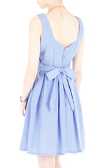 Forever Fanciful Flare Dress with Bow Back - Lavender Blue
