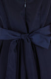 Forever Fanciful Flare Dress with Bow Back - Midnight Blue