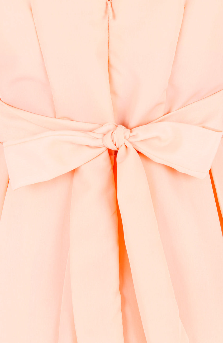 Forever Fanciful Flare Dress with Bow Back - Peach