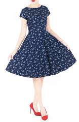 Forget-Me-Not Flare Tea Dress